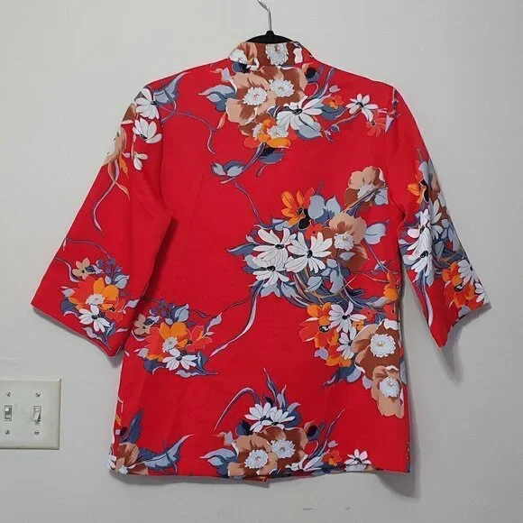Vintage Mclinery Floral Asian Inspired Top - Picture 3 of 4